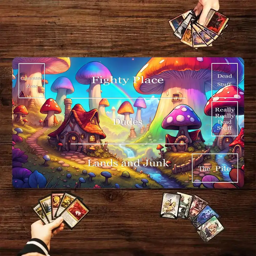 

Playmat Magic Card Gaming mats 35X60cm card mat Colorful Mushroom Town Mouse Pad Rubber anti-slip Desk Mat Keypad mousepad