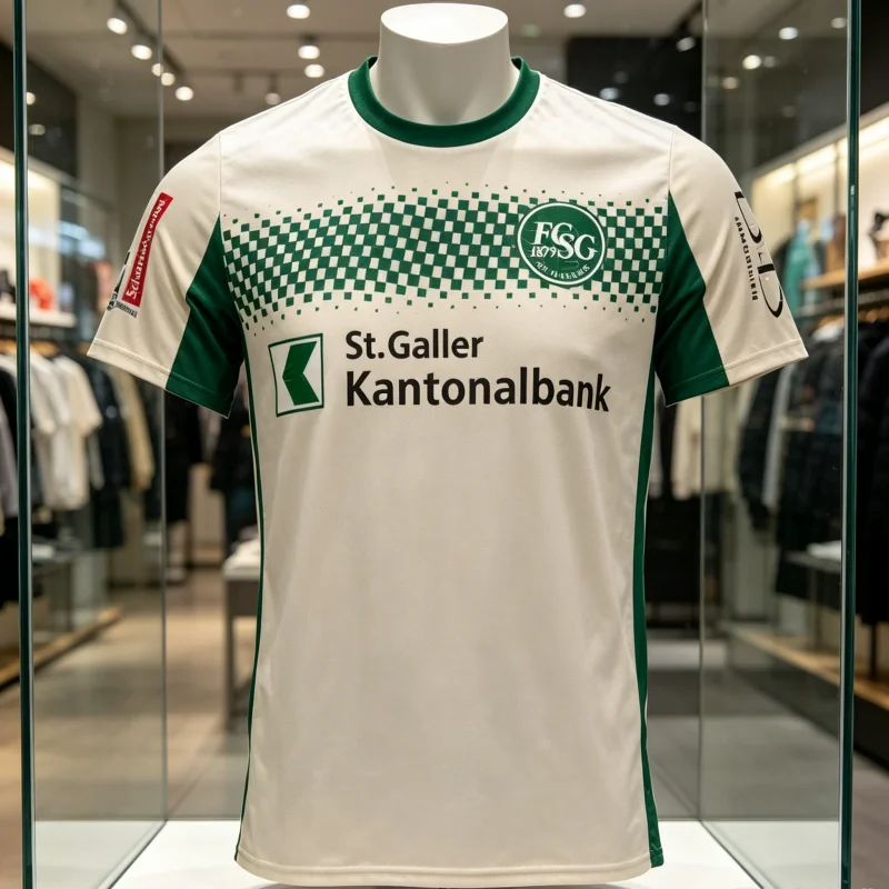 2026 Schweiz Fußball FC St. Gallen 1879 Sporttrikot Schweizer Herren T-Shirts Schnelltrocknend Trainings-Fußballtrikot für Familie und Kinder – Detail 1