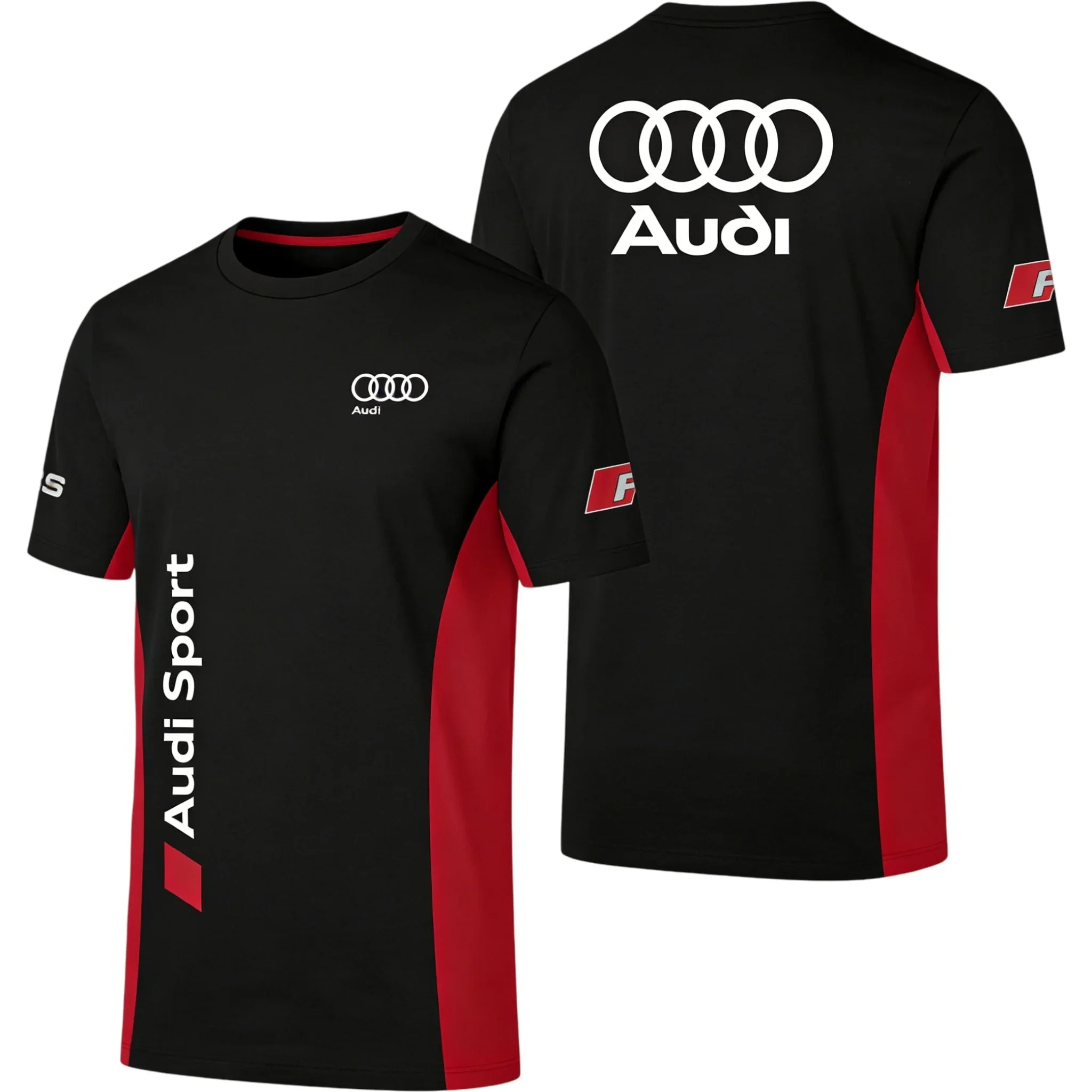 Audi Logo 3D Printed T-Shirt Men's Summer 2026 Moisture-Wicking Quick-Drying Comfortable Short-Sleeve Trendy Top