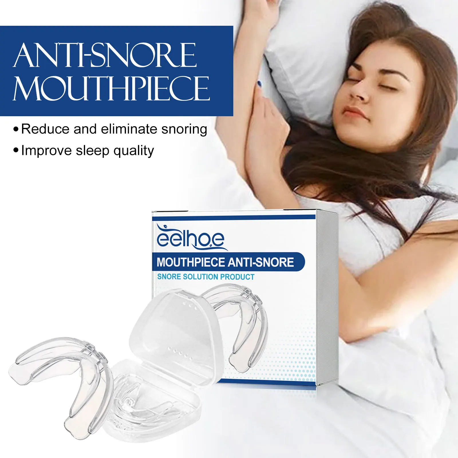 Anti Snoring Bruxism Sleeping Mouth Guard Tray Stop Teeth Grinding Sleep Aid Night Guard Gum Shield Mouth Health Care