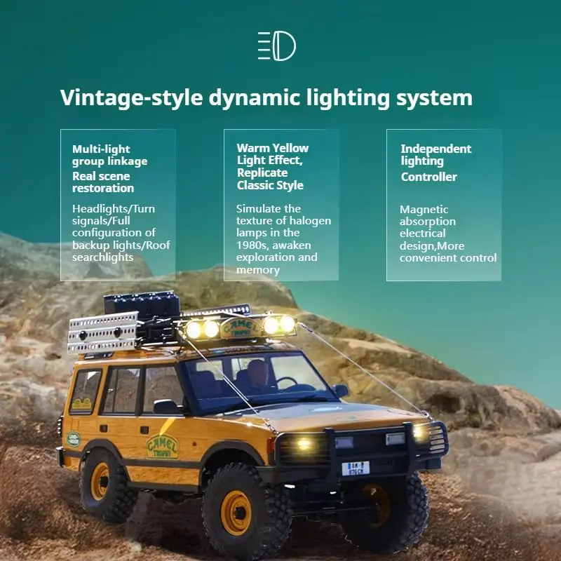 FMS 1:10 Camel Cup Land Rover Official Authorized Simulation RC Remote Control Car Professional Climbing Car Land Rover FCX10