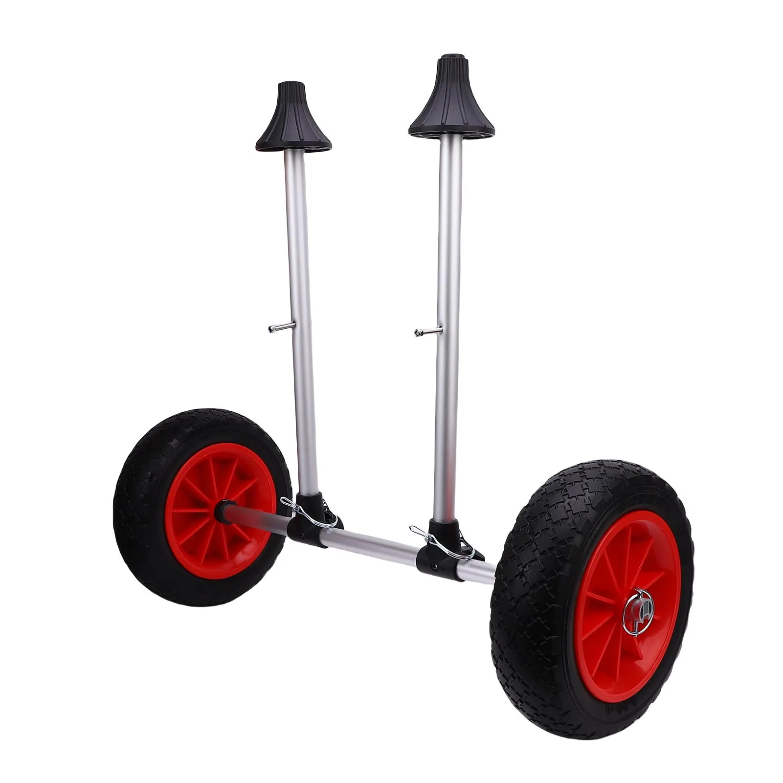 Carro de Kayak de Metal de ancho ajustable con neumáticos sólidos de 10 pulgadas, marco de carrito de Kayak, transportador de canoa plegable, transporte de remolque de barco