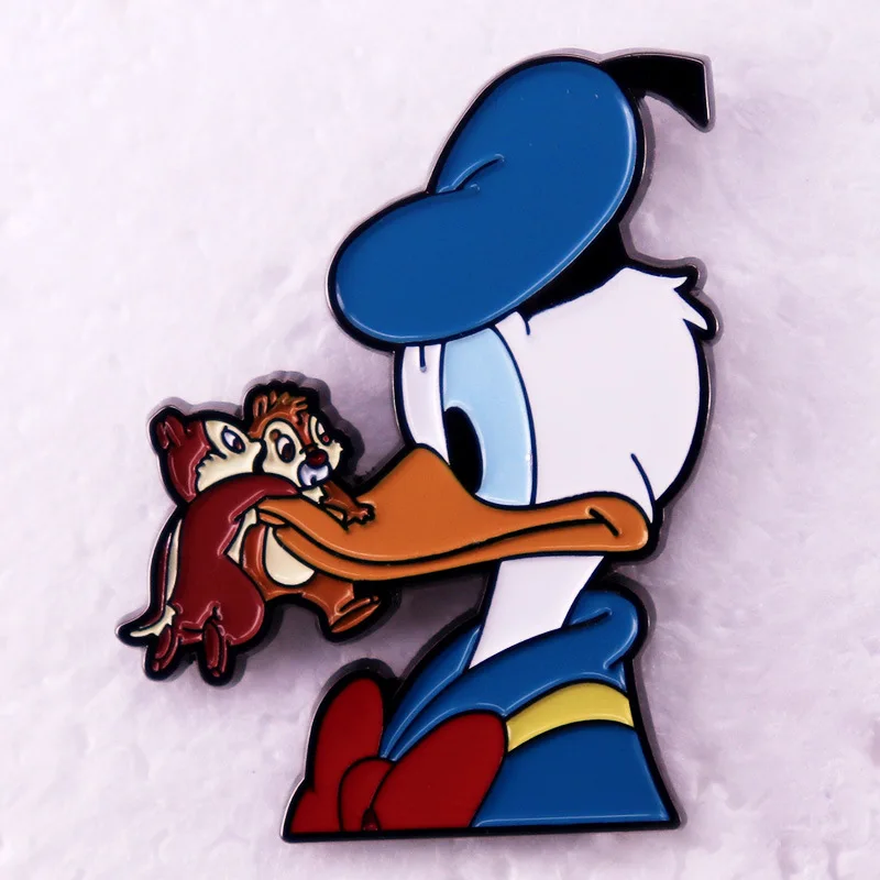 B1976 Cartoon Enamel Pin Cute Figure Duck Metal Badge Brooch Backpack Clothing Lapel Pin Gifts for Kids