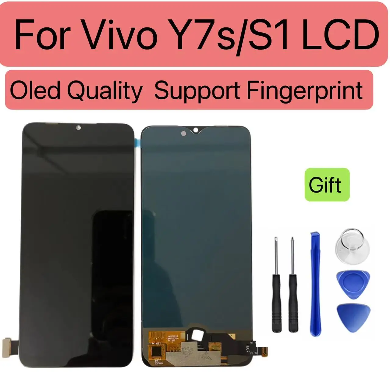Amoled 6.38 Inch LCD For Vivo S1 Y7S Z5 Y9S IQOO Neo Touch Screen V1907 V1913 V1921 V1945 Digitizer Assembly LCD Replacement