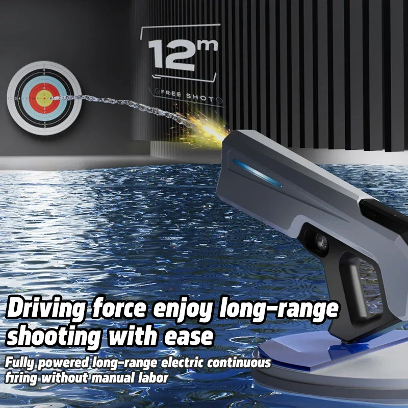 Volautomatisch elektrisch waterpistoolspeelgoed, zomerzwembad voor volwassenen met verlichting Kinderstrandgevecht Schietspeelgoed Cadeau
