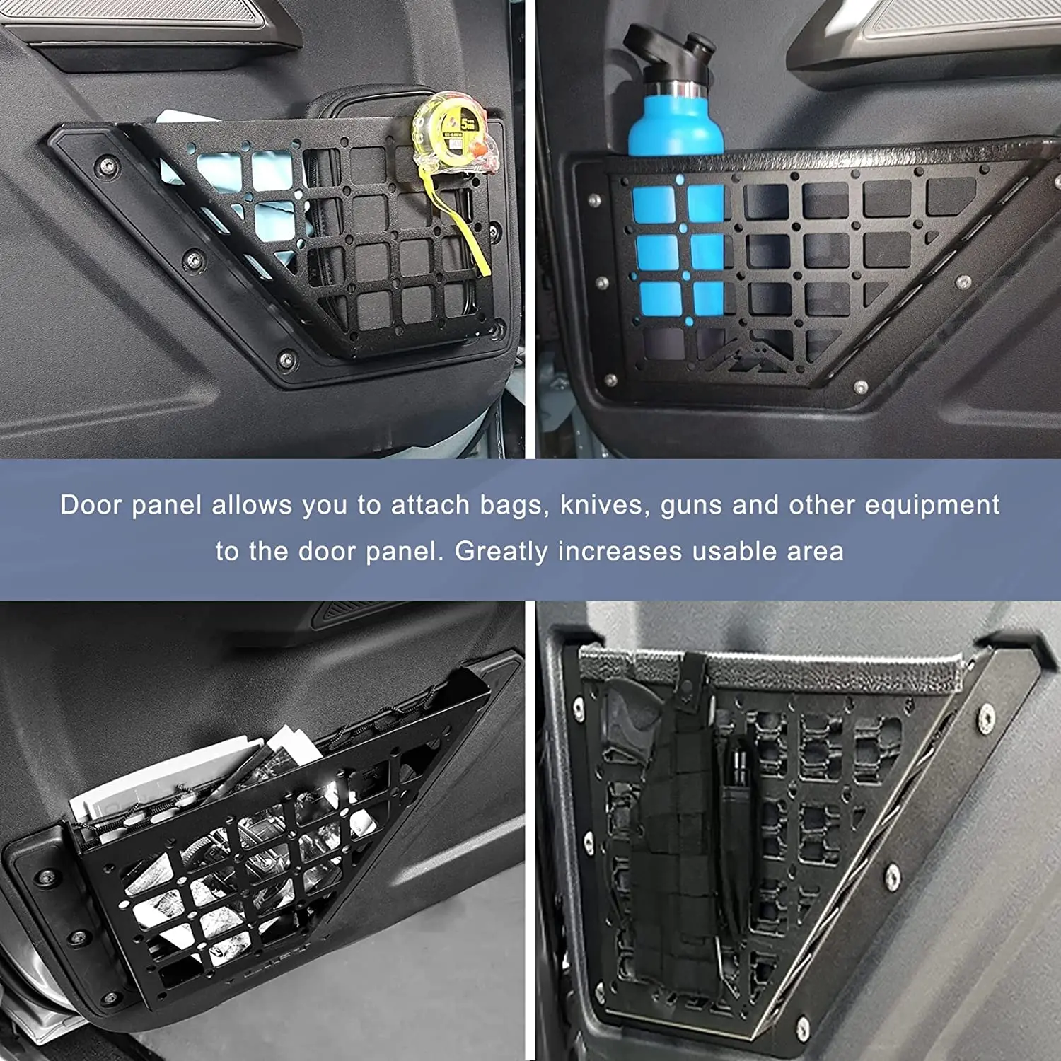 Metal Front Door Storage Pockets Door Side Organizer Box For Ford Bronco 2021 2022 2/4 Door Car Accessories Interior Decoration