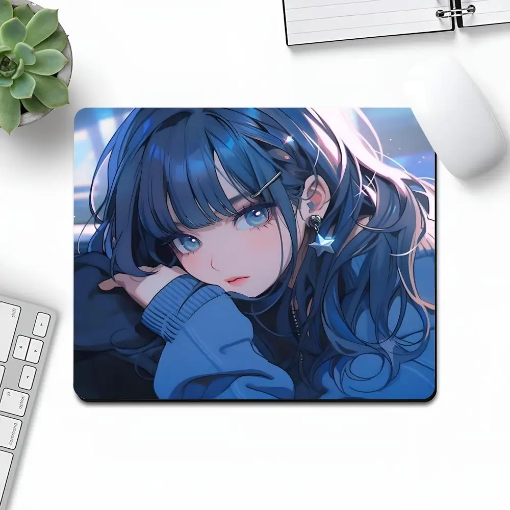 

Anime Girl Mouse Pad Art Gaming Retail Gamer Small Rubber Locking Edge Large Computer MousePad Laptop Desk Pad
