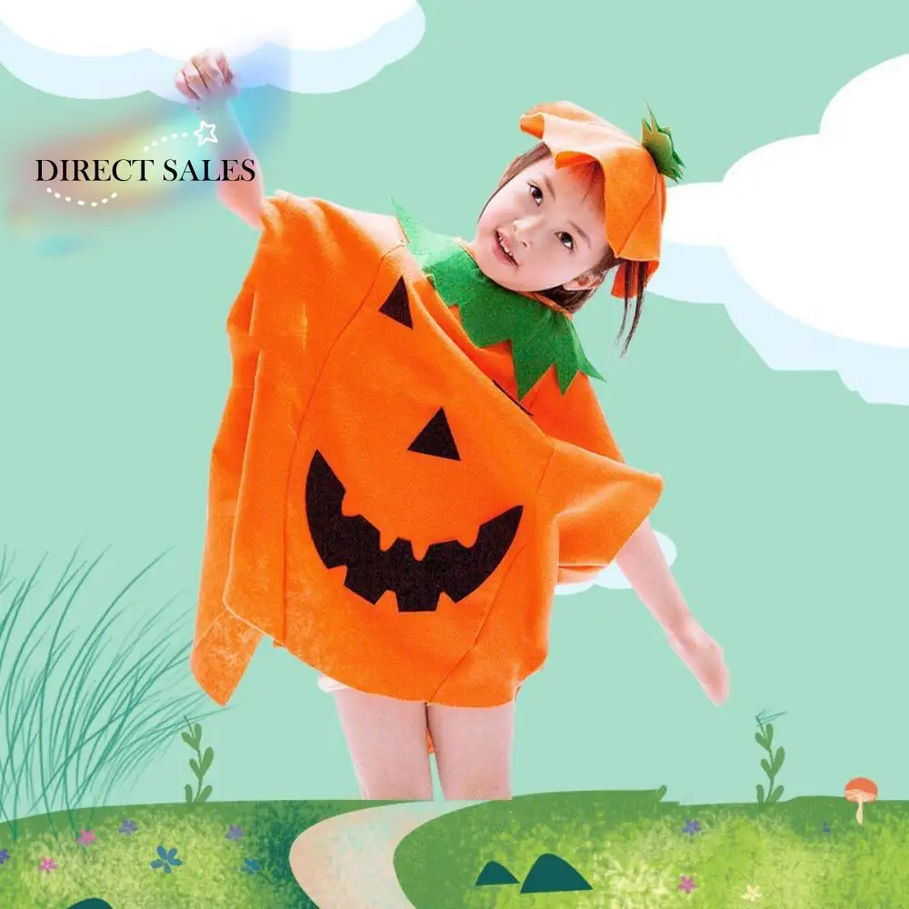 

Food Fruit Veggie Costume Performance Stage Pumpkin Cloak Children Cosplay Costume Cartoon Design Clothing Props