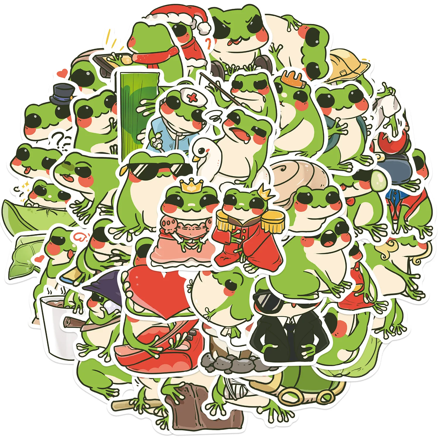 

10/30/50PCS Cute Frogs Versatile Graffiti Decals For Smartphone Bottle Scrapbook Travel Bag DIY Aesthetic Stickers Creative
