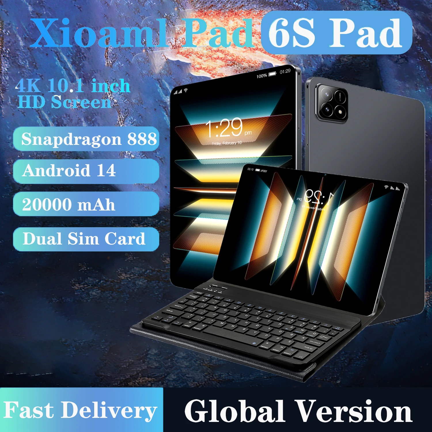 

Tablet PC Global Version Xioaml Pad 6S Pro 11inch HD 4K Android 14 16GB+1T 20000mAh GPS 5G Dual SIM Bluetooth WiFi Tablets 2024