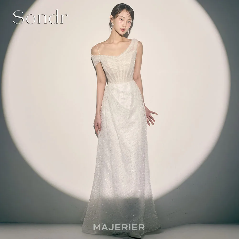 

Sondr Customized 2026 Luxury Off the Shoulder Korean Wedding Dresses Glitter A-Line Floor Length Shiny Party Bride Gow