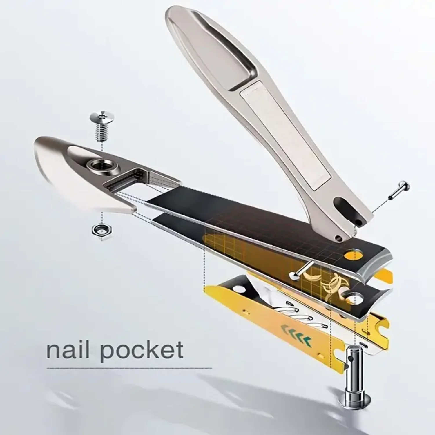 Professional Anti-Splash Nail Clippers for Fingernail and Toenail, Cuticle Scissors Accessories Tool - Precision Cutter Nippers