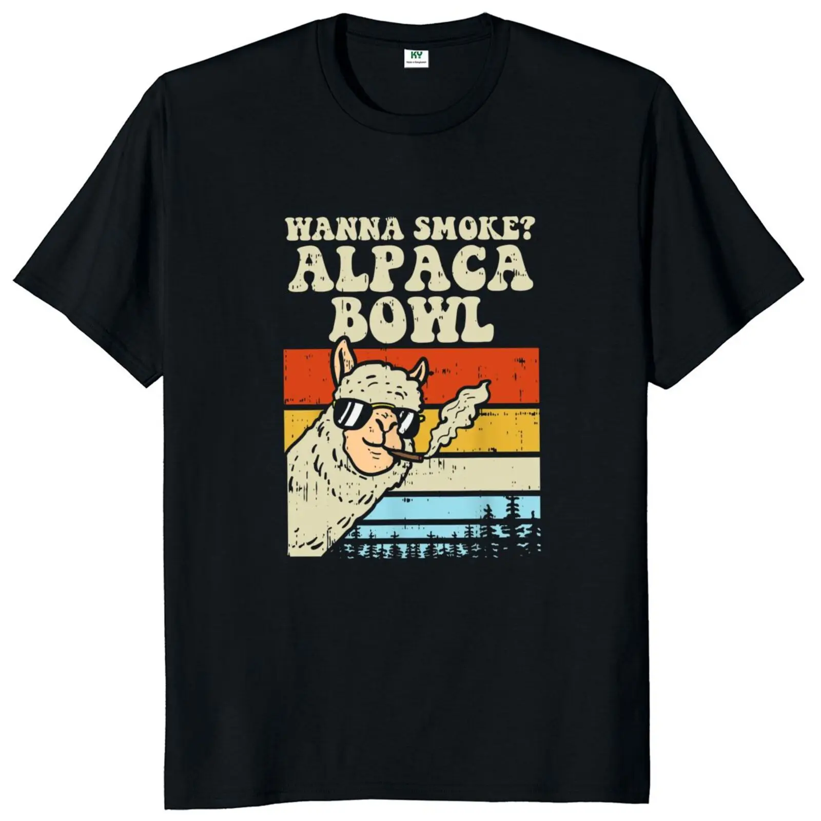 Wanna Smoke Alpaca Bowl Weed Vintage Tshirt Funny 420 Stoner Gift T Shirt 100% Cotton Oversized T-Shirt For Women Men