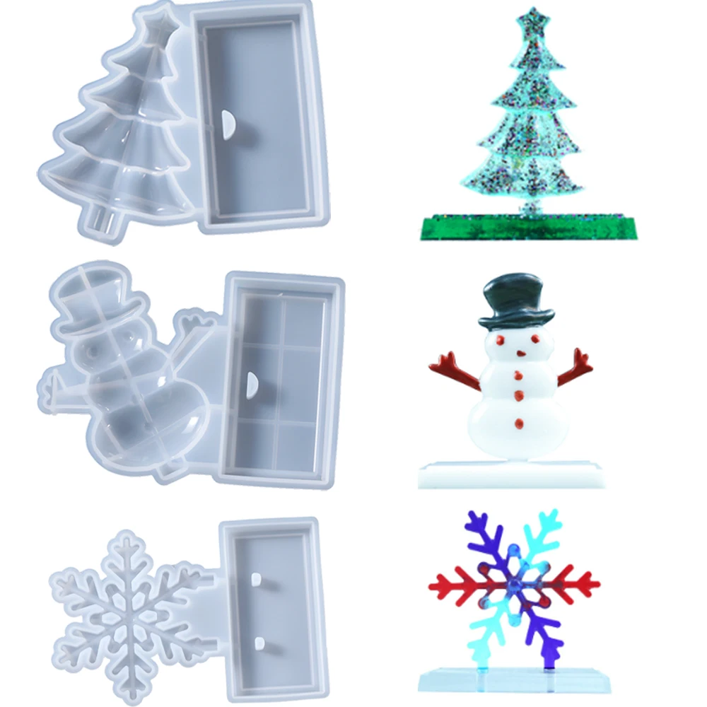 

Christmas Tree Silicone Mold Merry Christmas Epoxy Resin Casting Mould for DIY Resin Crafts Home Decor Making Accessories