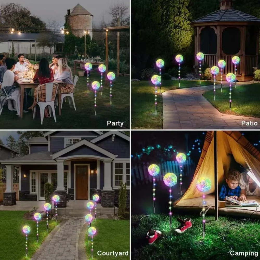 1/3 Heads Solar Outdoor Lights Solar Powered Waterproof Dandelion Lights LED Light Source Energy Saving