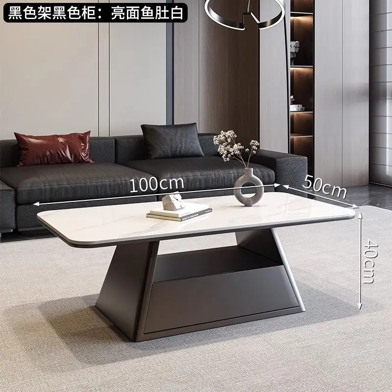 2025 new rectangular rock slab coffee table living room home modern