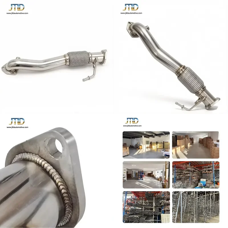 Premium T304 Stainless Steel Smooth Pipe Design for Hyundai Elantra 1.6T 2018 Performance Exhaust Downpipe Tube Part