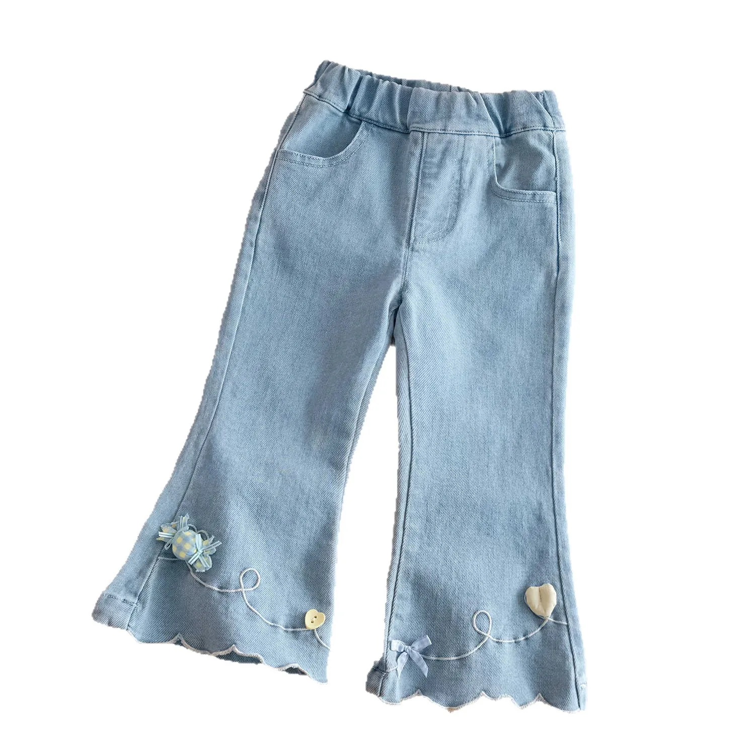 Girls' Jeans Spring and Autumn Children's Spring Pants Children' Flared Trousers Kids Baby Girls' Jeans for Spring Outfits