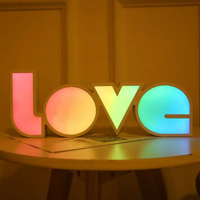 

Valentine's Love Neon Light Sign LED Letter Night Lamp Battery Powered Nightlight for Christmas Proposal Wedding Decor