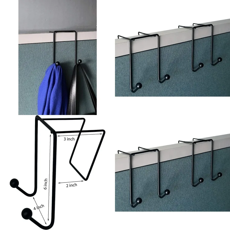 

CWH022P 3 Inch Space Addition Wire Double Hook for Partition Wall Cubicle Panel Black Color Designed for Modular Wall Systems E