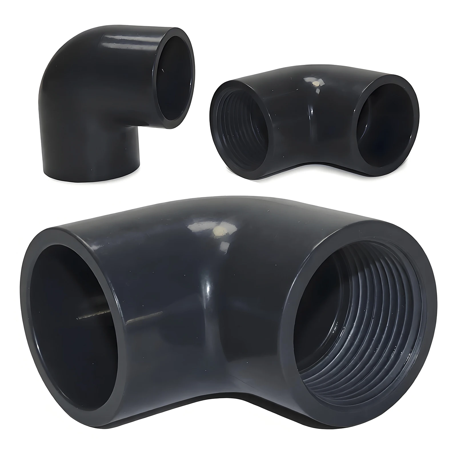 UPVC internal thread three-way elbow joint fittings, internal thread water pipe fittings, semi threaded and semi inserted elbows