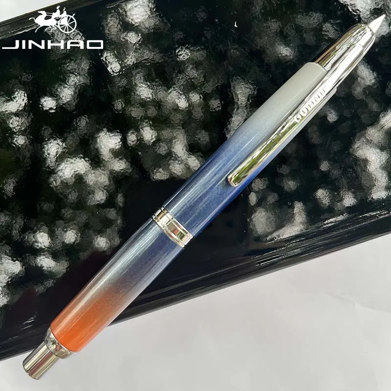 JINHAO 10-pers Vulpen Intrekbare EF/F-punt Metaal met clip Schrijven Inkt Pen Converter Schoolbenodigdheden Briefpapier PK A1 A2