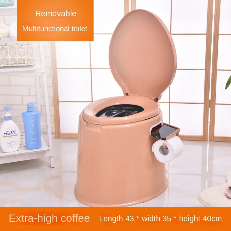 Mobile Toilet Raised and Thickened Toilet Anti Slip Plastic Portable Urinal High-end Toilet for Elderly and Pregnant Women