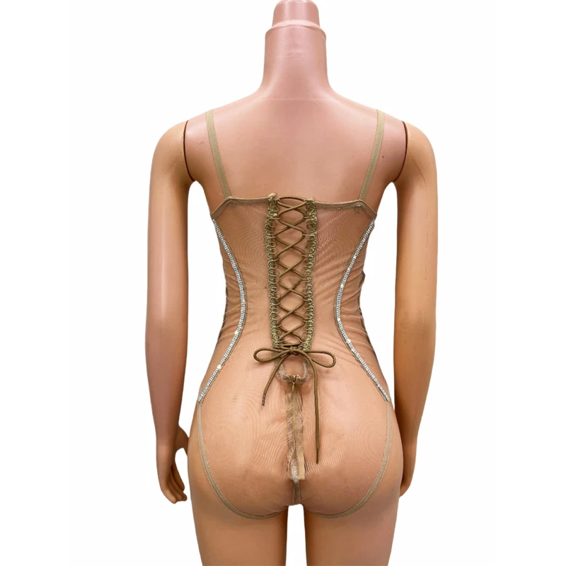 Vêtements de ixpour Bar, Discothèque, Dj, Ds, Pole Dance, Couleur Argent, Miroirs, Batterie, Costume en Tricot, Performance sur Scène, Tenue de Festival, XS8986