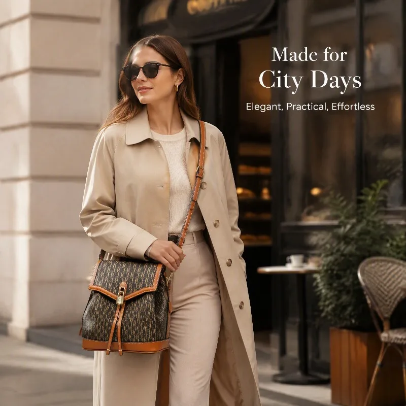 CHHC Trendy New Real Texture Backpack Minimalist Versatile Women Bag Fashion Letter Print Casual Daypack School