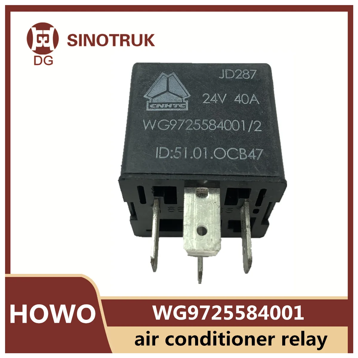 

WG9725584001 relay for Sinotruk Howo light truck fuse box circuit board JD287 24V 40A Normally open air conditioner relay