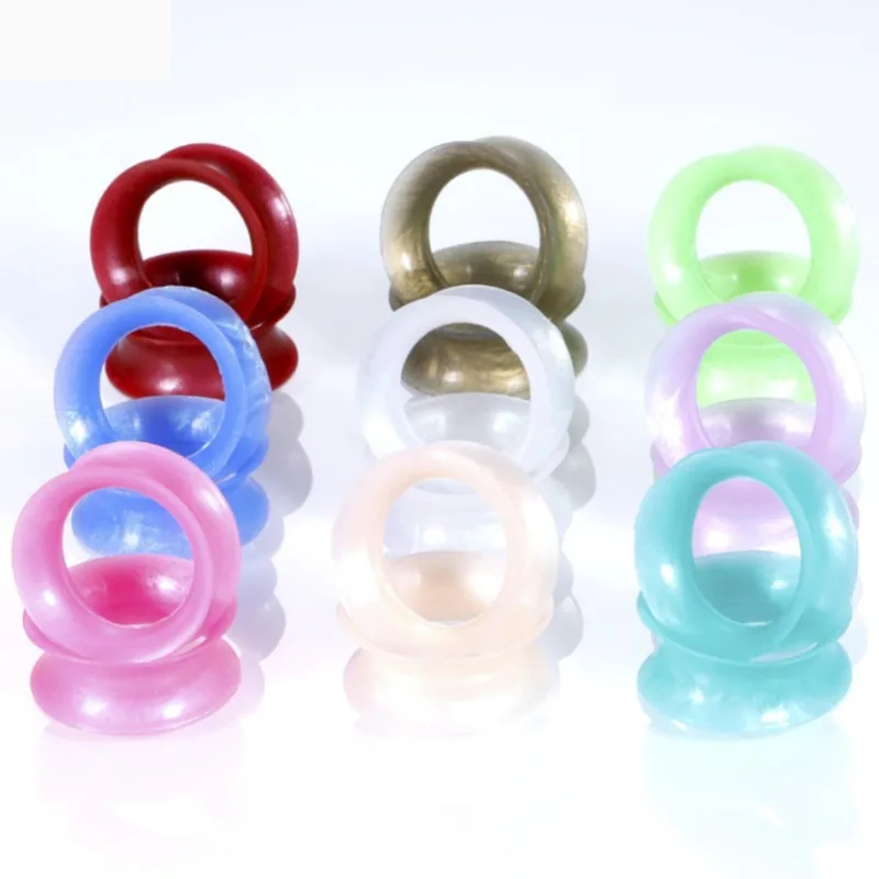 18pcs/lot Silicone Ear Gauge Round and Plug Stretching Kits Mixed Color Ear Flesh Tunnels Body Piercing Jewelry New