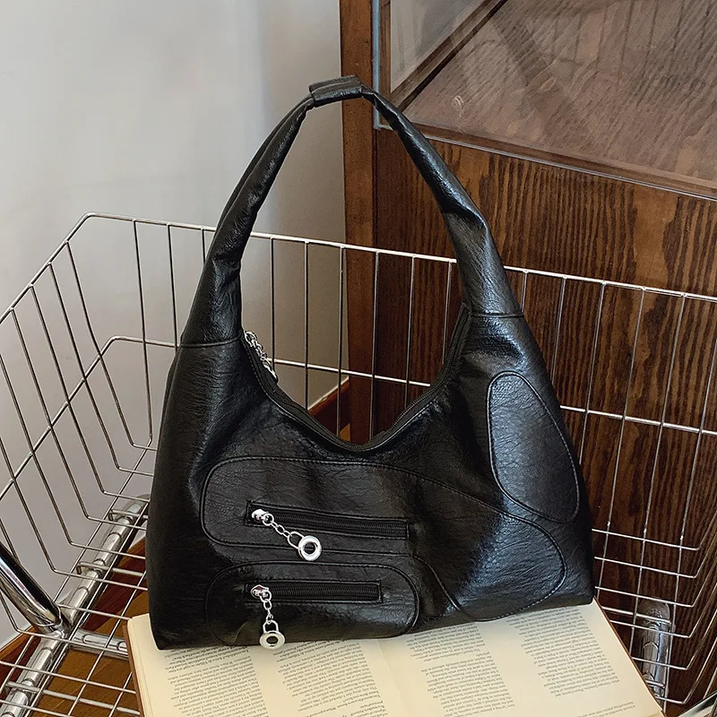 Middle Aged Elderly Mother Bag 2025 New Fashionable Versatile Multi Pocket Crossbody Bag Large Capacity PU Soft Leather Backpack