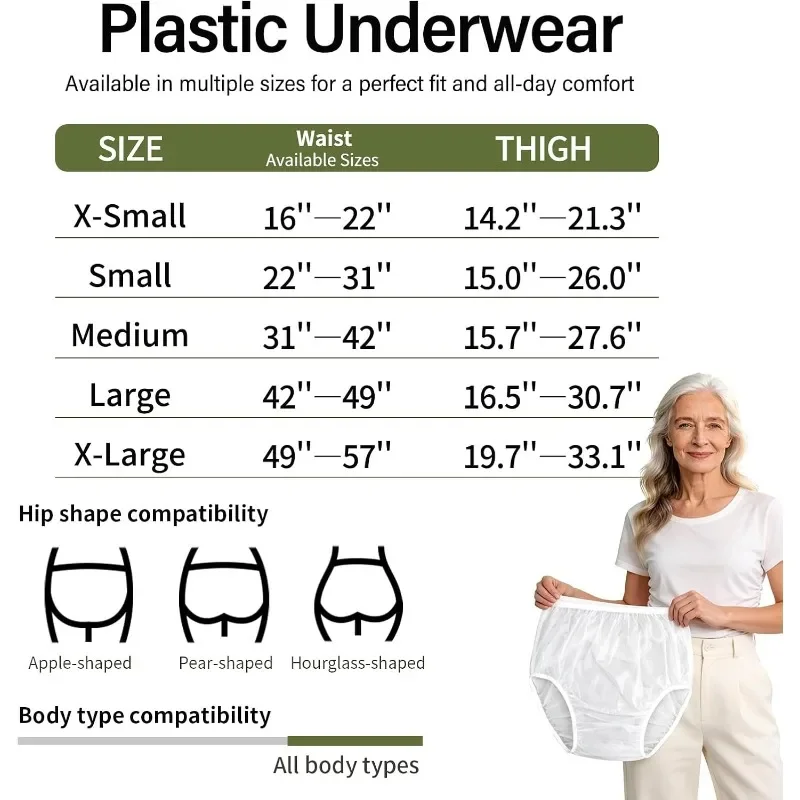 Adult Waterproof Diaper Covers 2Pcs Washable Plastic Rubber Pants for Elderly Incontinence Soft Comfortable Underwear for Home