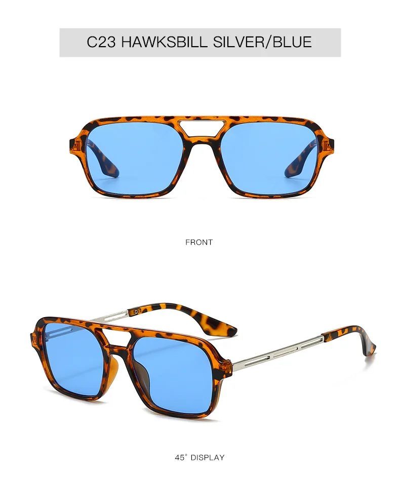 Neue Vintage Quadratische Sonnenbrille für Damen und Herren Marken-Rechteck-Sonnenbrille Ovale Brillen für Männer und Frauen – Detail 28