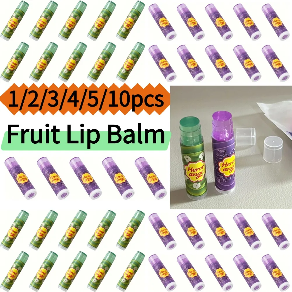 Fruit Lip Balm Moisturizing Clear Lip-Primer Mask Cute Jelly Tinted Lip Stick Lighten Lines Plump Lip Care 1/2/3/4/5/10pcs