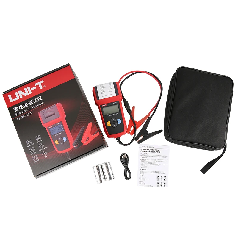 UNI-T UT673A UT675A 12V Autoaccu Tester CCA Lithium Batterij Test Loodzuur Batterij Analysator LED Display Print Online