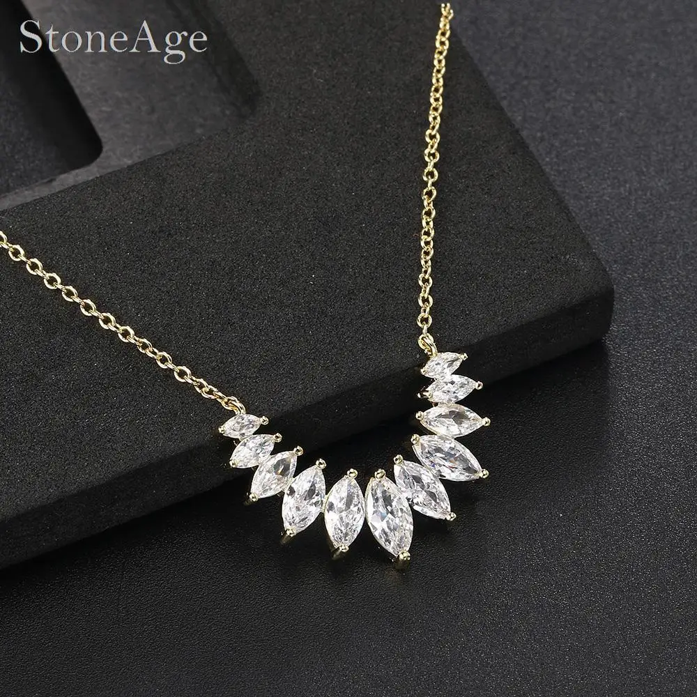 Auffällige Kristall-Tennis-Halsketten im Horse-Eye-Stil für Damen, außergewöhnlicher Luxus für Party und Hochzeit, Halskette, neuer Schmuck N407 – Detail 7
