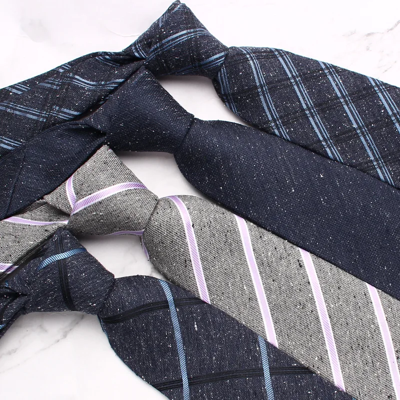 

New Silk Necktie For Men Fashion Wedding Ties Slim Blue Gray Classic Neckties Men Business Jacquard Woven Ties