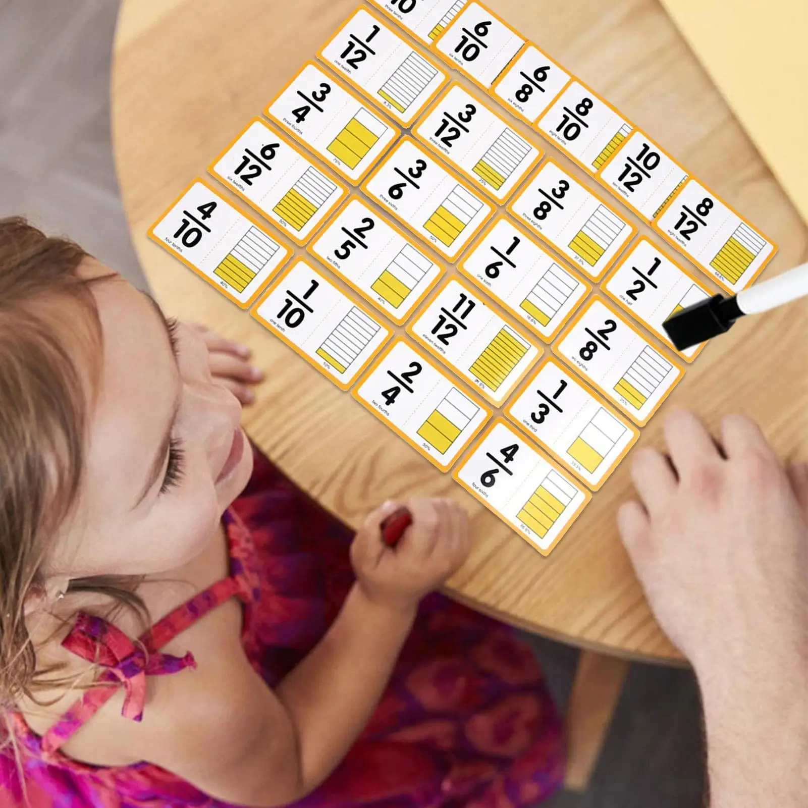 Wiskundige breukmanipulatieset - Educatief leerspeelgoed voor kinderen Peuter Voorschoolse klaslokaal Homeschool Groepslessen