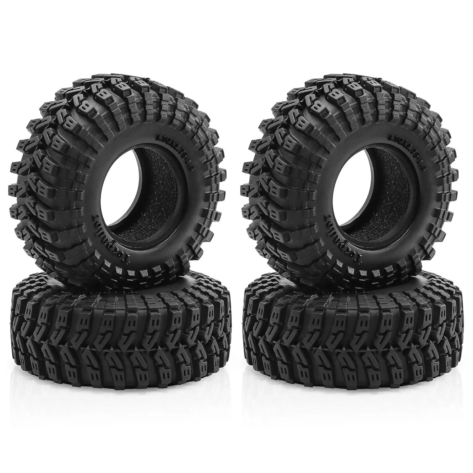 RED SPIDER 4pcs 1.3 in Wheels Soft Sticky Rubber Tires for 1/24 1/18 SCX24 TRX4M RC Crawler Car