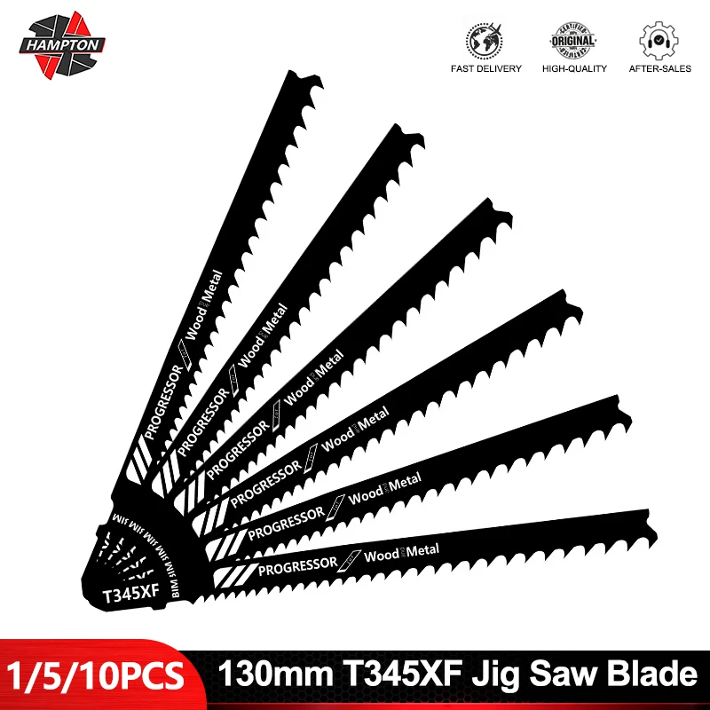 

HAMPTON T345XF Jig Saw Blade HCS Wood Assorted Blades For Wood Plastic Cutting T Shank Power Tool Reciprocating Saw Blade