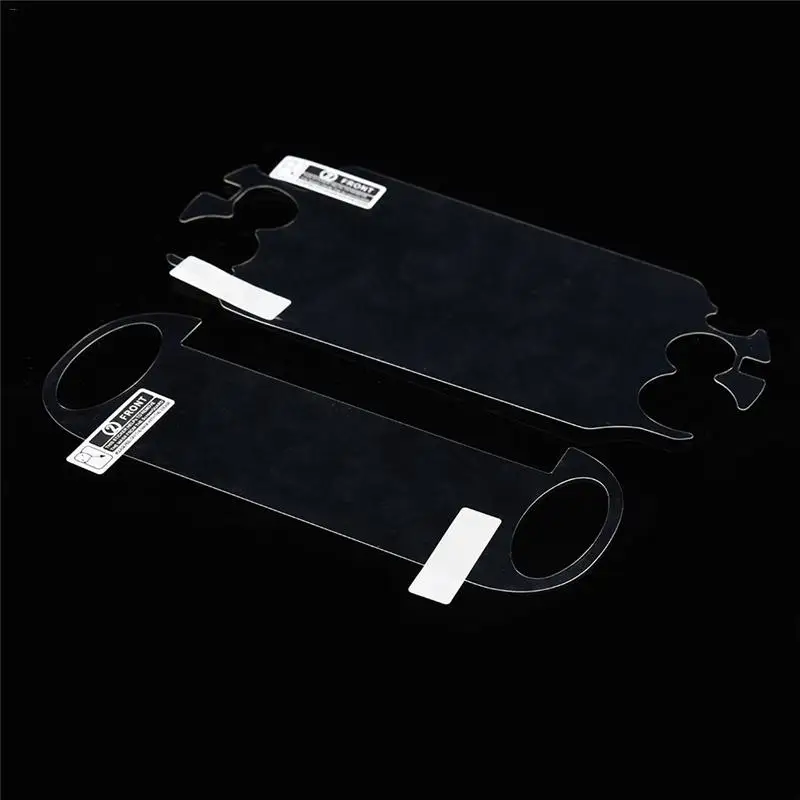 แผ่นป้องกันหน้าจอสำหรับผู้เล่นเกมฟิล์มกันรอยหน้าจอ HD สำหรับ PS SONY Vita PSV แผ่นฟิล์มด้านหน้าและด้านหลัง