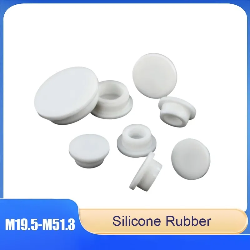 

19.5 mm- 51.3 mm White Food-Grade Silicone Rubber Test Tube Stopper High Temperature Resistant Silicone Test Tube Stopper