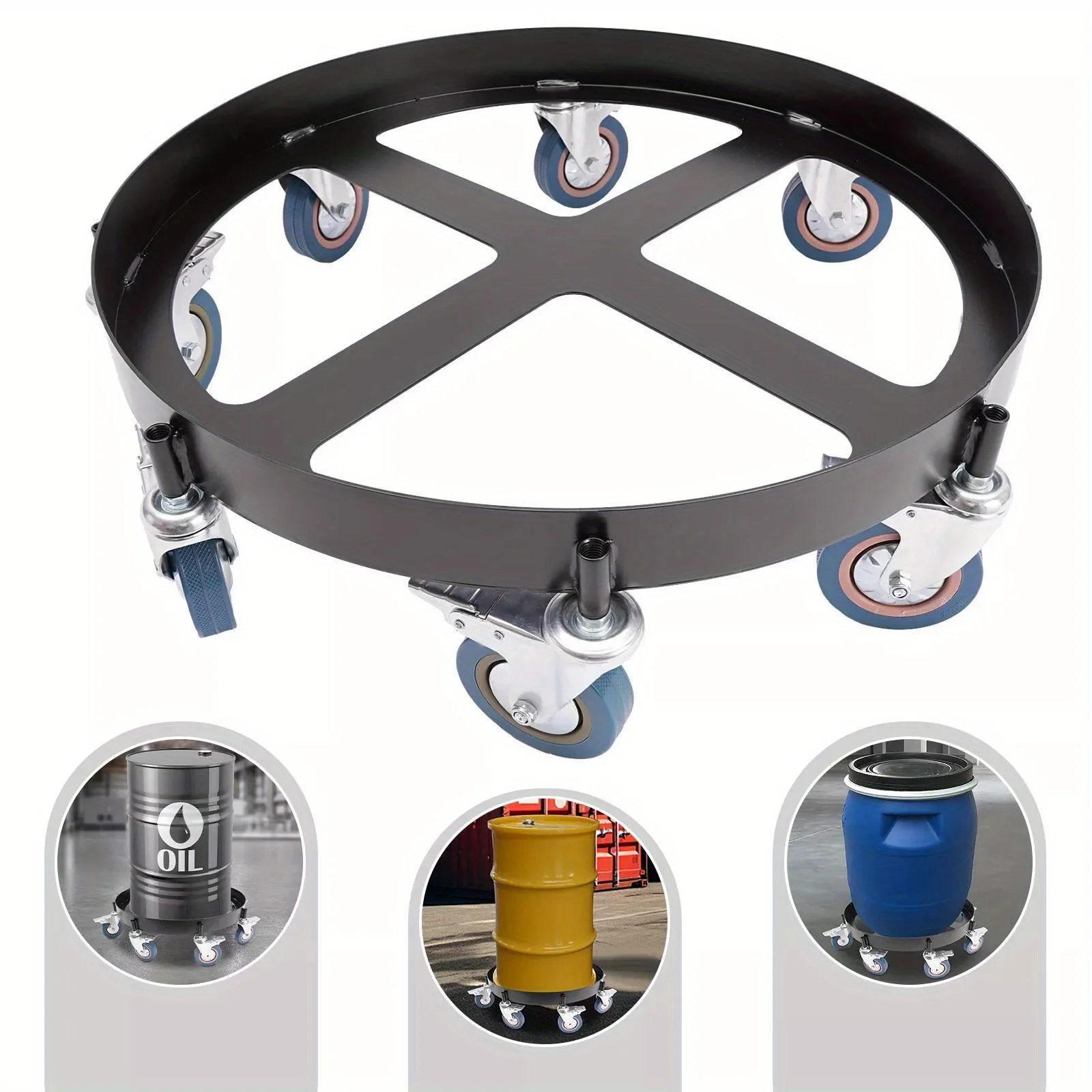 55 Gallon Drum Dolly Barrel Dolly Carts Drum Dolly With 8 Wheels Q235 Steel