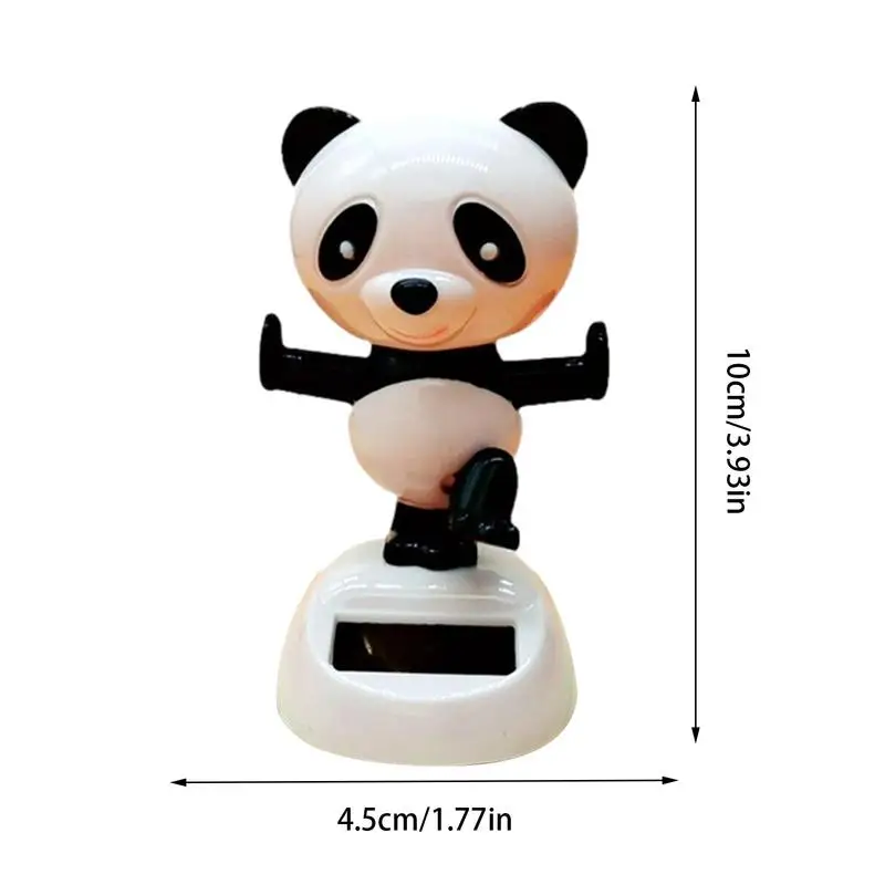 Cartoon Panda Dancing Doll Solar Powered Swinging Toys Solar Panels Auto Interior Decoration For Work Areas Cars Bedrooms