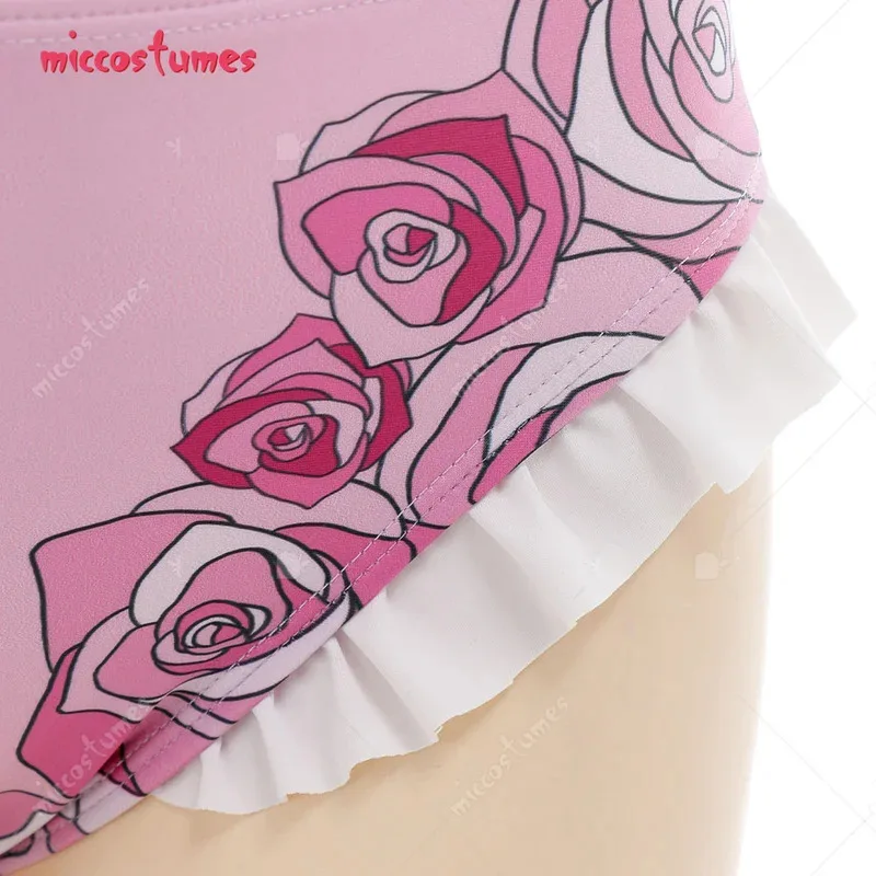 

CyWomen Kawaii купальный костюм с узором розы и акулы, купальник из двух предметов, пляжный купальник из двух частей, купальный костюм