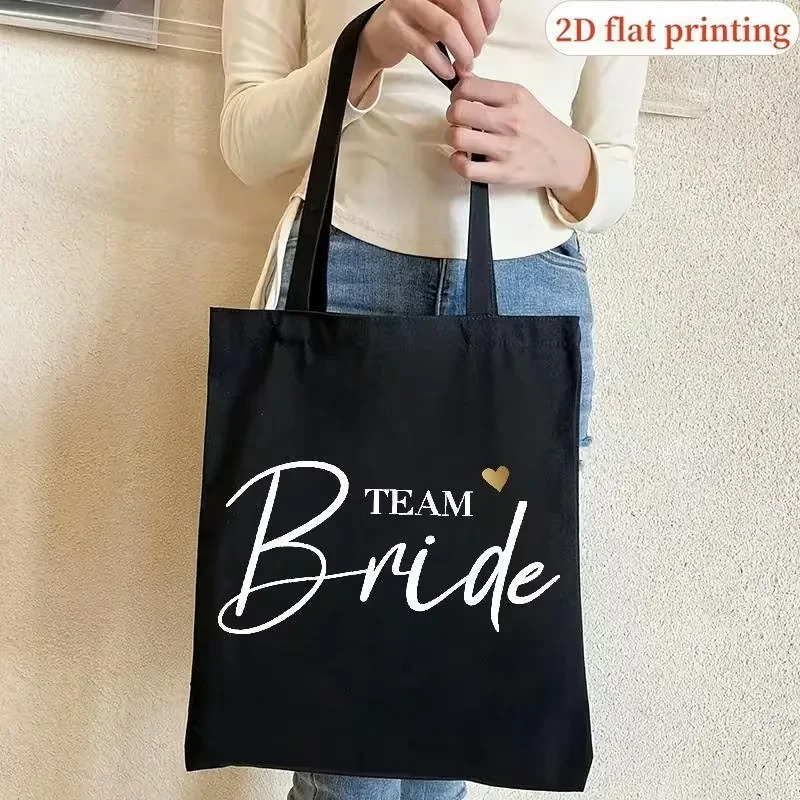 Bolso de mano para mujer con diseño TEAM Bride Heart - Estilo casual, portátil y lavable a máquina para, universidad, viajes, playa