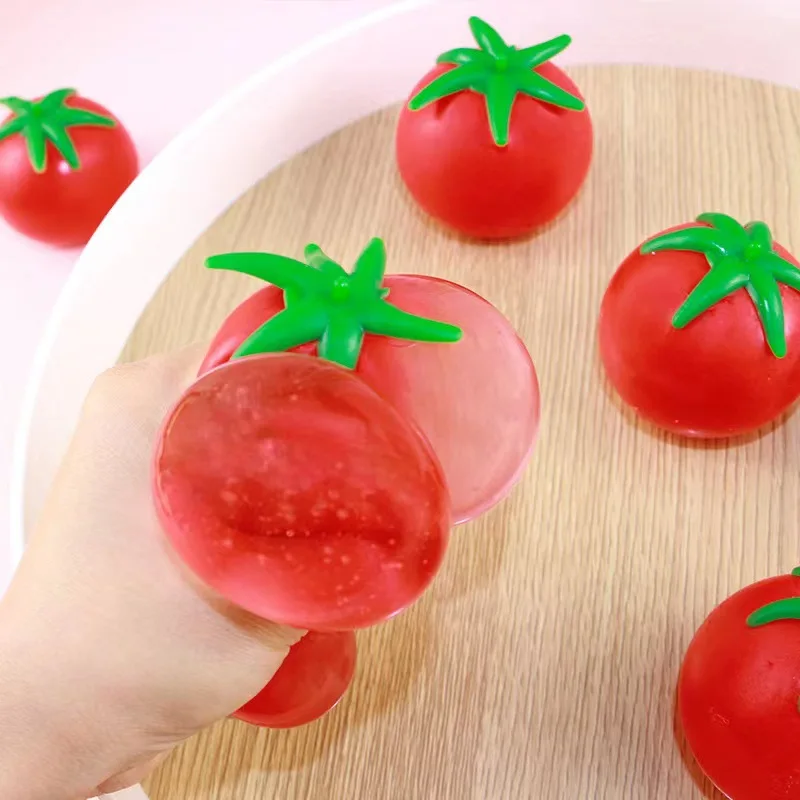 Artificial Fruits Children\'s Tomatoes Water Polos Adult Novelty Pressure Relief toys That do not Fall  Vent Autism toy Gifts