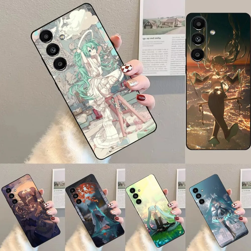 Cute H-Hatsune M-Miku  Phone Case For Samsung S24,23,22,30,21,10,9,Ultra,Plus,Lite,FE,Soft Silicone Black Cover