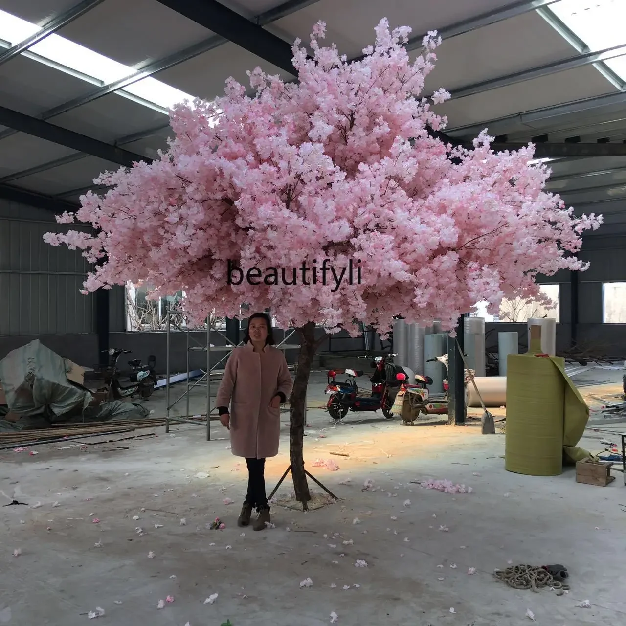 lbSimulation White Pear Tree Large Fake Trees Decoration Lobby Wedding Hotel Fake Cherry Blossom Wishing Tree